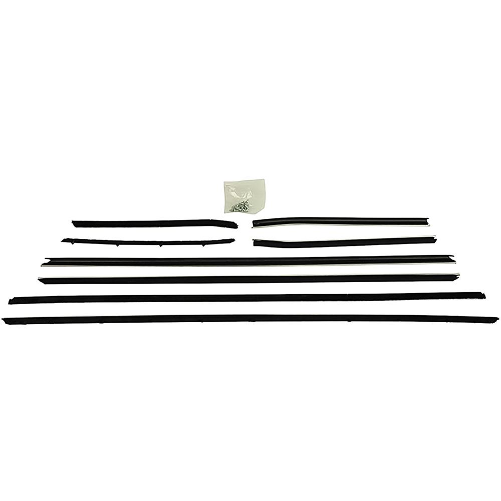 1968 Camaro Window Felt/Belt Line Weatherstrip Set Convertible Models with Standard Interior Original Style Inner & Outer 8-Piece - Brand: Windowfelts® from PUI (1968 Models with Optional Exterior Door Ledge Reveal Moldings)