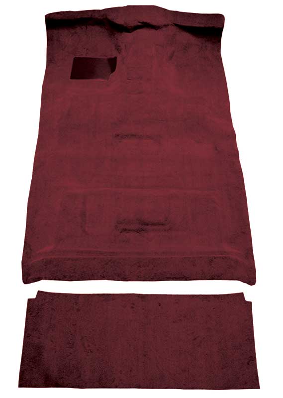 1987-96 Ford F-Series Crew Cab w/ High Tunnel - Molded Cutpile Carpet Set - Maroon