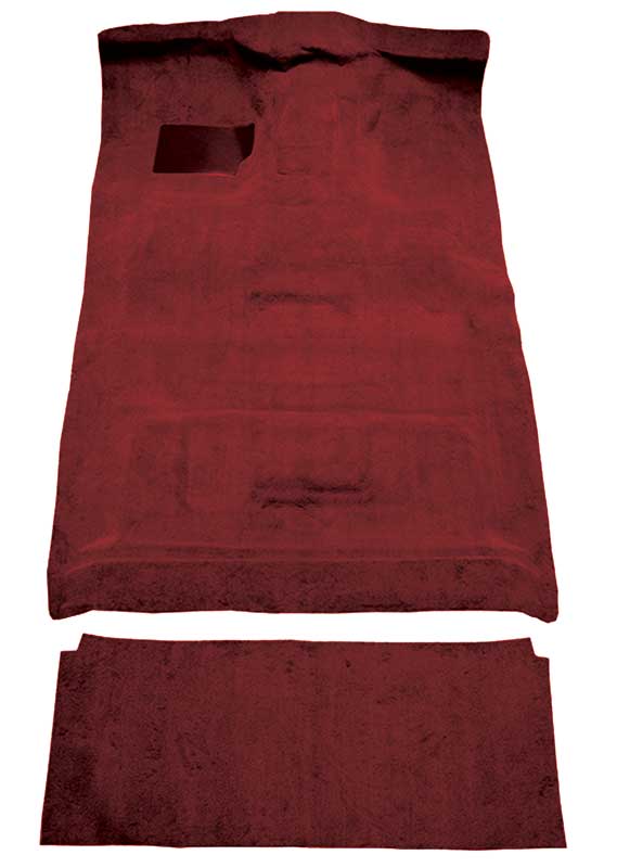1987-96 Ford F-Series Crew Cab w/ High Tunnel - Molded Cutpile Carpet Set - Oxblood