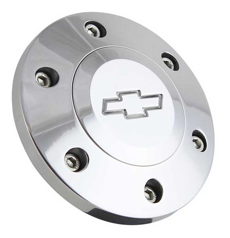 Horn Button Cap For 6 Bolt Wheels With Bow Tie Logo Polished