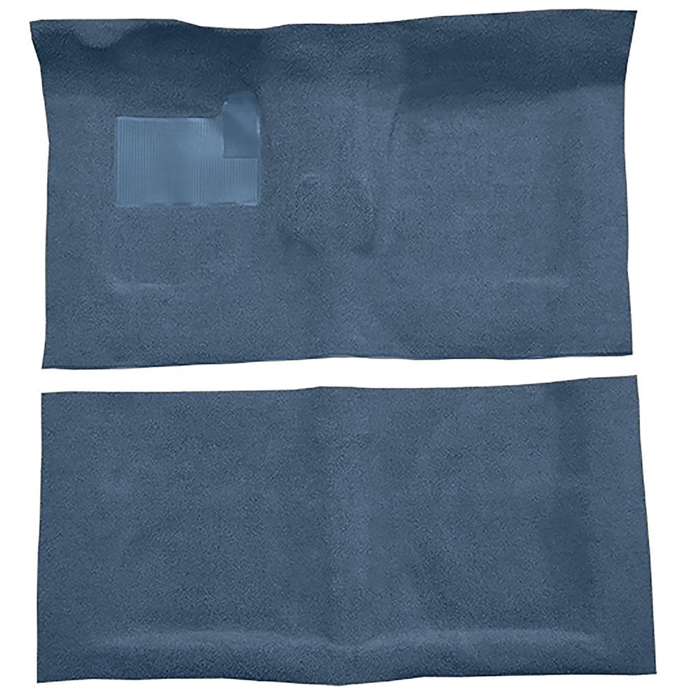 1968-72 Skylark, Chevelle, Cutlass 2-Door 4-Speed w/o Console Square Hump Complete Molded Carpet Set Loop Medium Blue