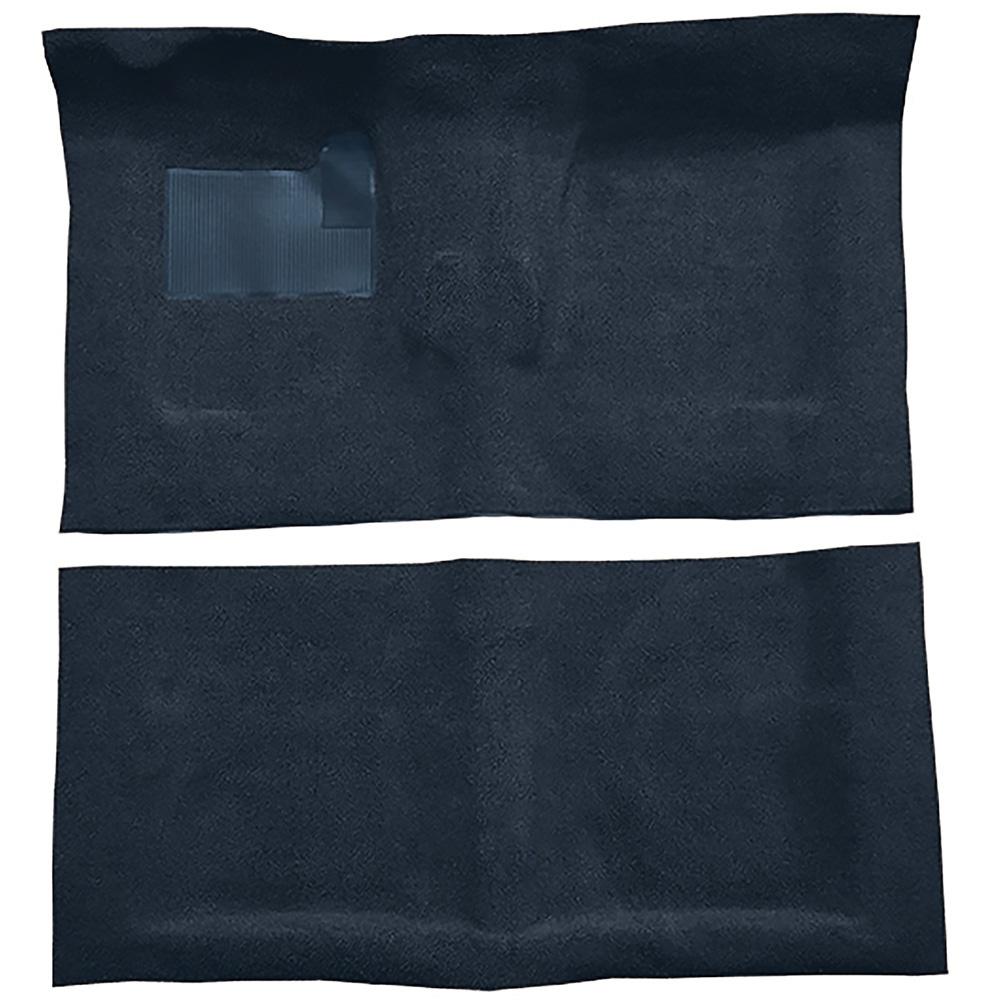 1968-72 Skylark, Chevelle, Cutlass 2-Door 4-Speed w/o Console Square Hump Complete Molded Carpet Set Loop Mass-Backing Dark Blue