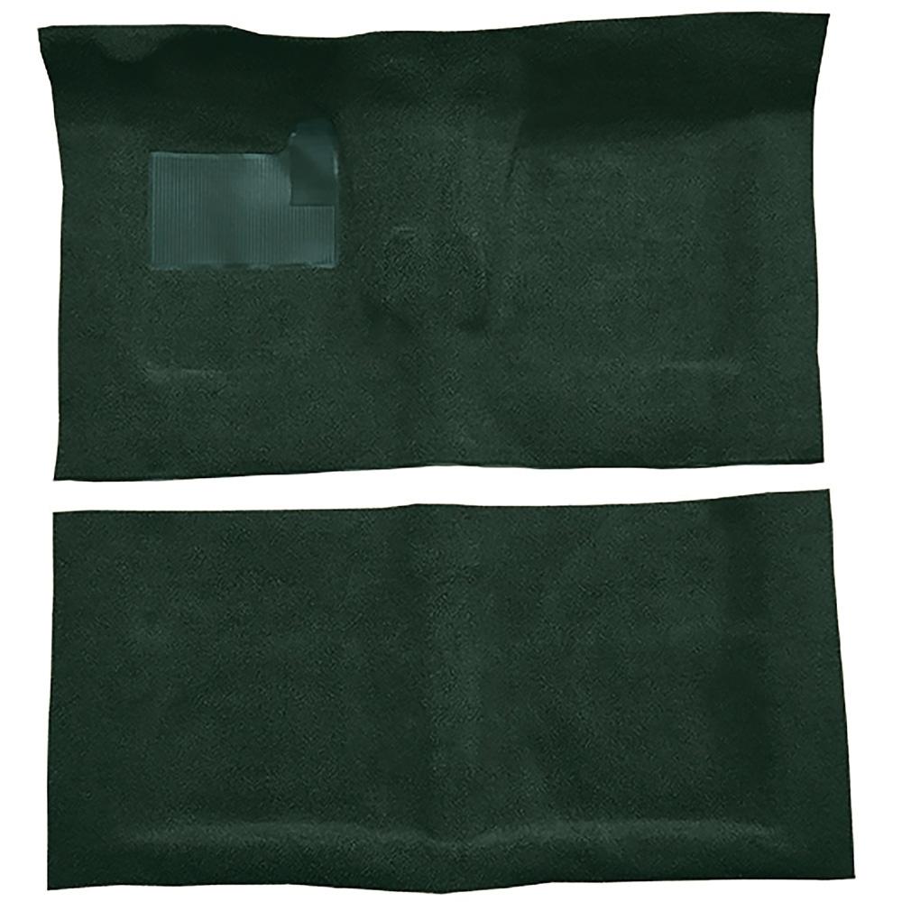 1968-72 Skylark, Chevelle, Cutlass 2-Door 4-Speed w/o Console Square Hump Complete Molded Carpet Set Loop Mass-Backing Dark Green