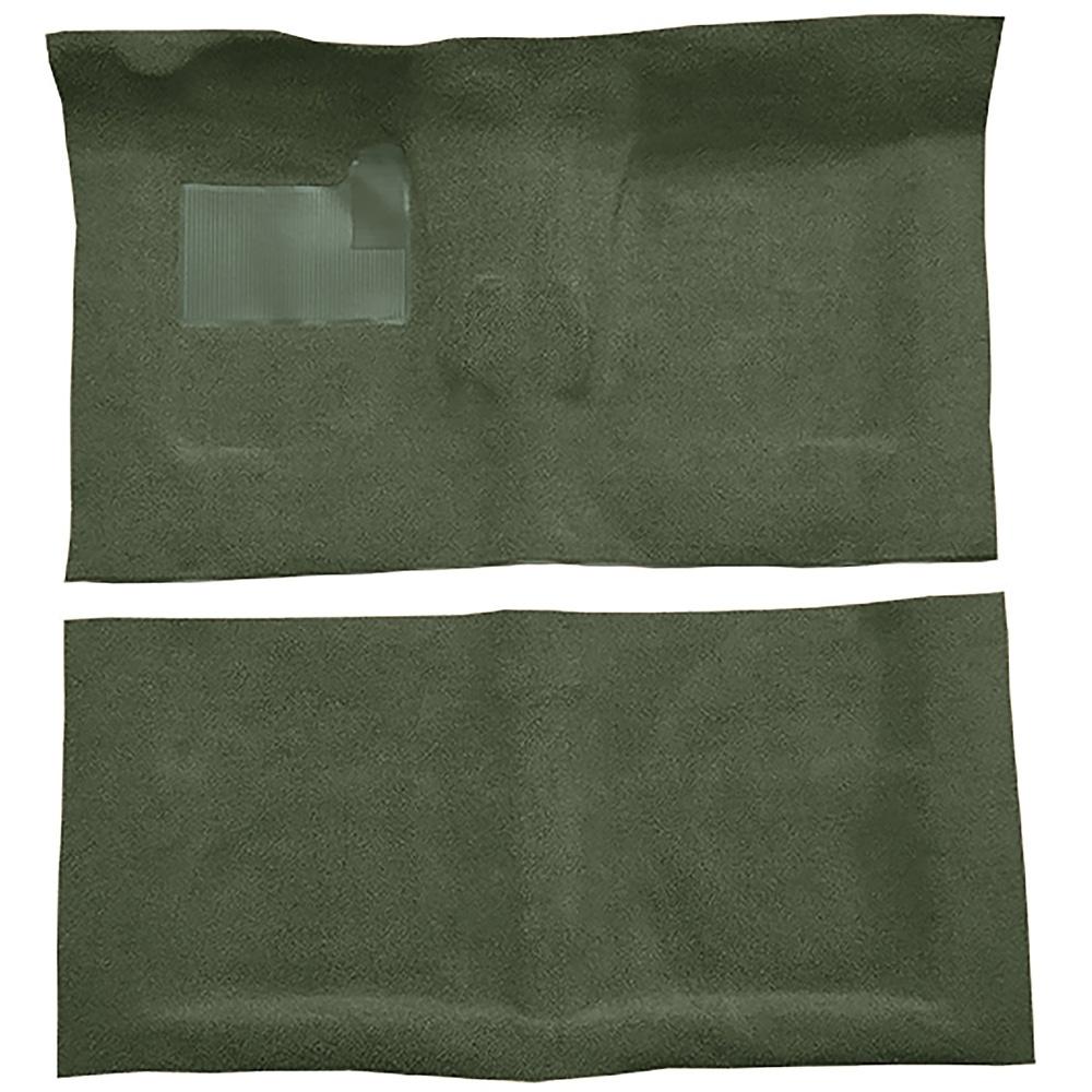 1968-72 Skylark, Chevelle, Cutlass 2-Door 4-Speed w/o Console Square Hump Complete Molded Carpet Set Loop Mass-Backing Moss Green