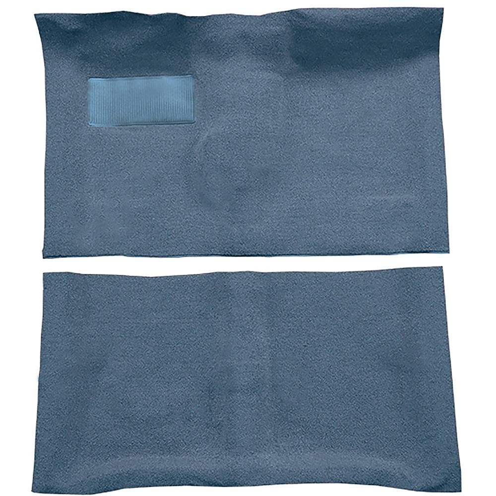 1964-67 Skylark, Chevelle, Cutlass 2-Door 4-Speed Complete Molded Carpet Set Loop Mass-Backing Medium Blue