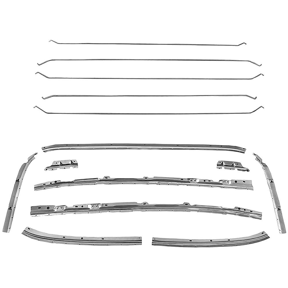 1968-72 Tempest, Lemans, GTO Headliner Retainer Strip Set with Bows Late 1969-72 Style 14-Piece Set