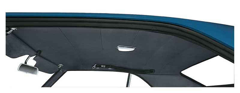 1968-69 Camaro, Firebird Interior Headliner Bedford Ribbed GrainWith Sail Panel & Sun Visor Material Black