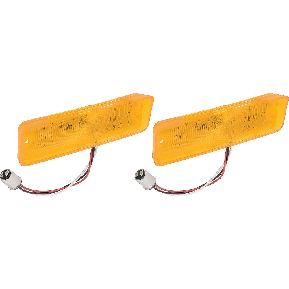 1966-67 Chevy II Nova LED Park Lamp Lens Amber Pair