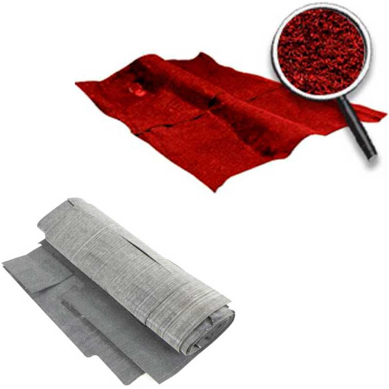 1974-79 Nova Molded Carpet and Underlay Kit Cut Pile 2/4 Door w/o Console Deep Red