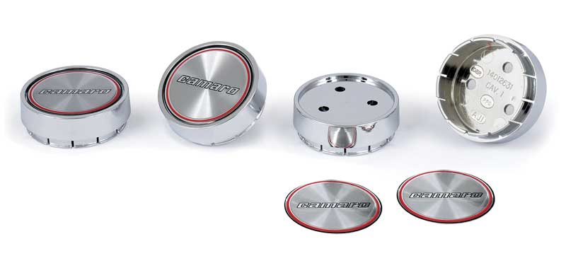 1980 Camaro N90 Chrome Center Wheel Cap with Aluminum Camaro Emblems  4 Piece Set