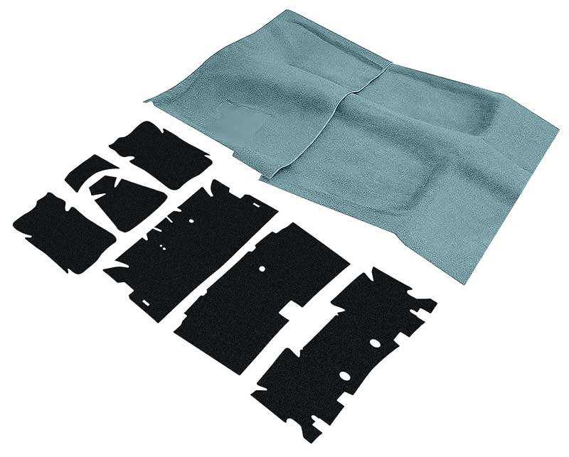 1977-79 Camaro, Firebird Carpet & Underlay Set Cut Pile With Console Cutout Powder Blue