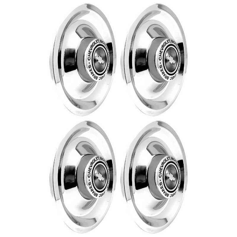 1964-69 Chevrolet Rally Chrome Cap & Ornament with Disc Brakes 4-Piece Set