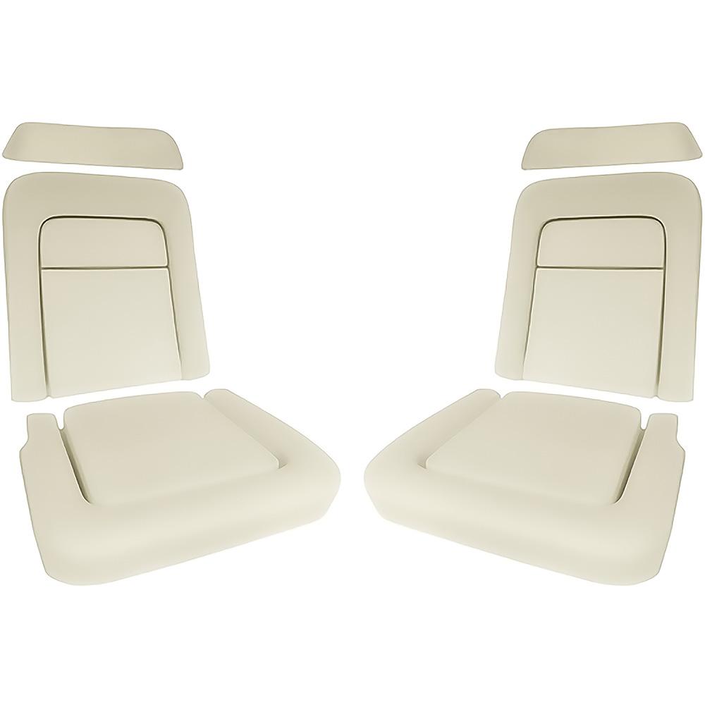1968-69 Mustang Seat Foam Set With Headrest Standard or Deluxe With Listing Wires 6-Pieces Total For 2 Bucket Seats LH and RH