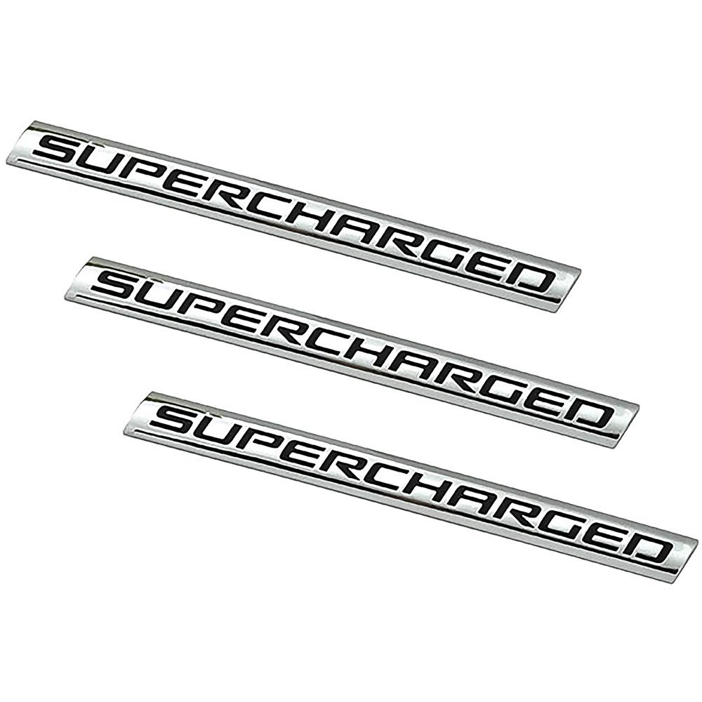 Supercharged Emblem Rectangular 4.3" x 0.7" Set of 3