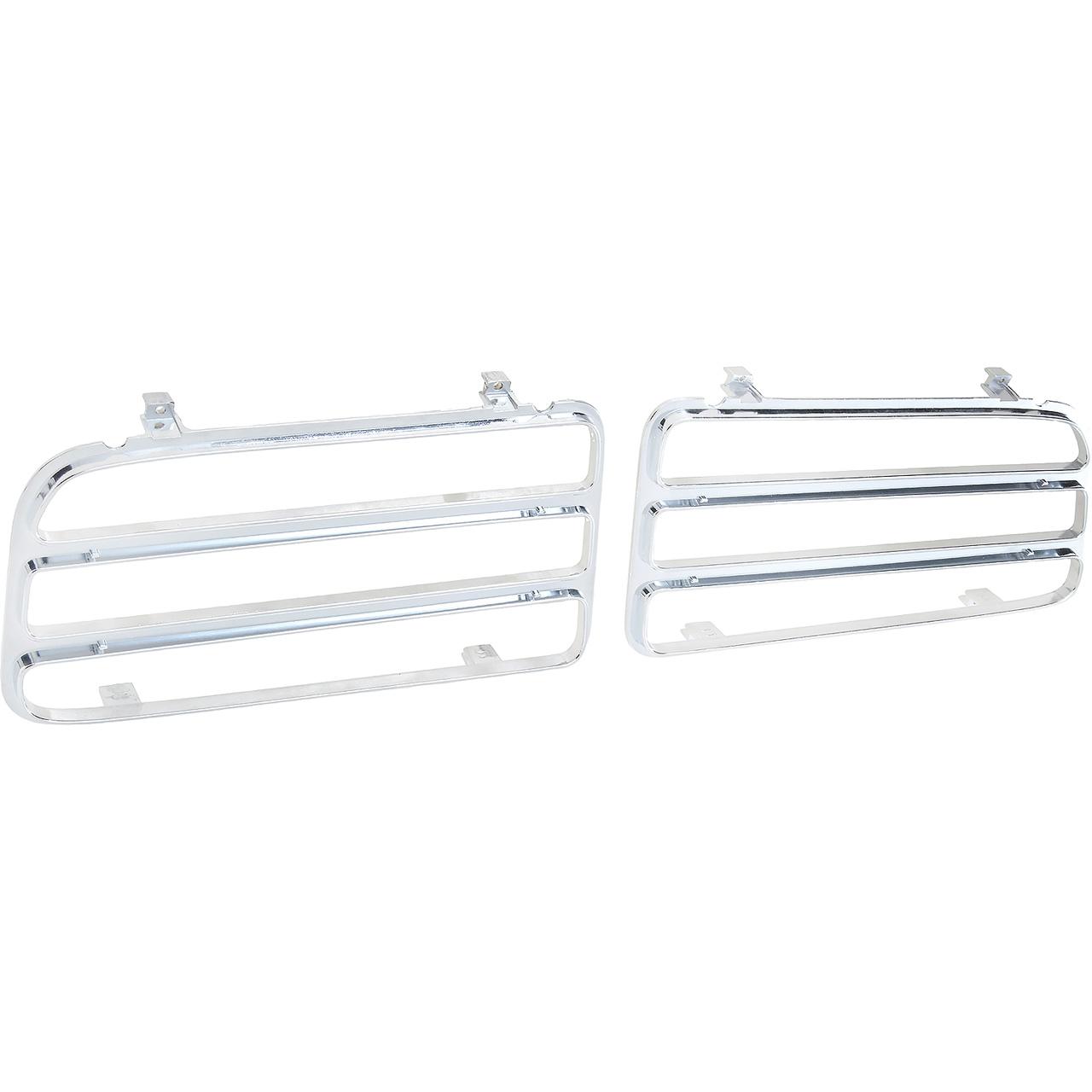1970 Plymouth Barracuda, Cuda Tail Lamp Bezel Trim Inserts Die-Cast Chrome RH & LH Pair