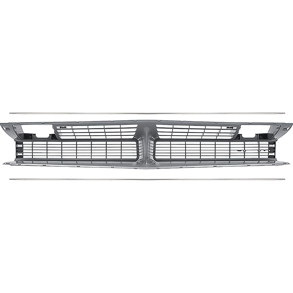 1970 Plymouth Barracuda, Cuda Front Grill Assembly With Upper and Lower Stainless Steel Trim Unpainted