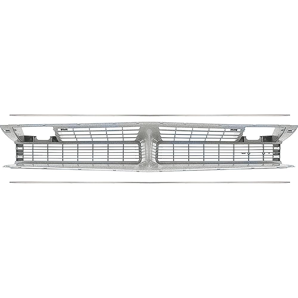 1970 Plymouth Barracuda, Cuda Front Grill Assembly With Upper and Lower Stainless Steel Trim Textured Argent Silver Finish