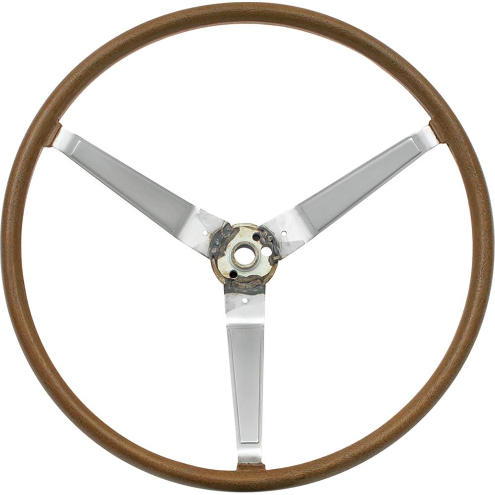 1968-70 Pontiac Deluxe Sport Steering Wheel Wheel Only Woodgrain With Silver Spokes