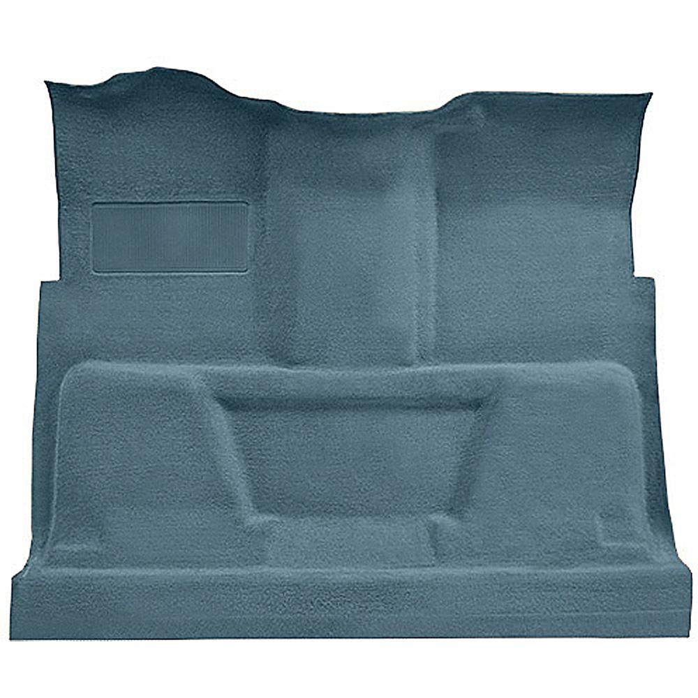 1973-74 Chevrolet, GMC Pickup Regular Cab Molded Carpet Kit Loop Standard Backing Column Shift Automatic or 3-Speed Manual Low Hump 2WD Medium Blue
