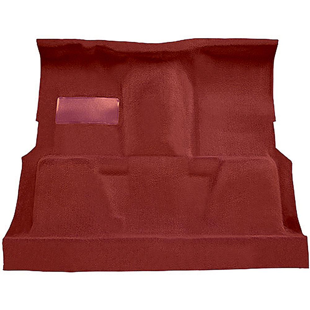 1973-74 Chevrolet, GMC Pickup Regular Cab Molded Carpet Set Loop Standard Backing Floor Shift 4-Speed High Hump 2WD Red