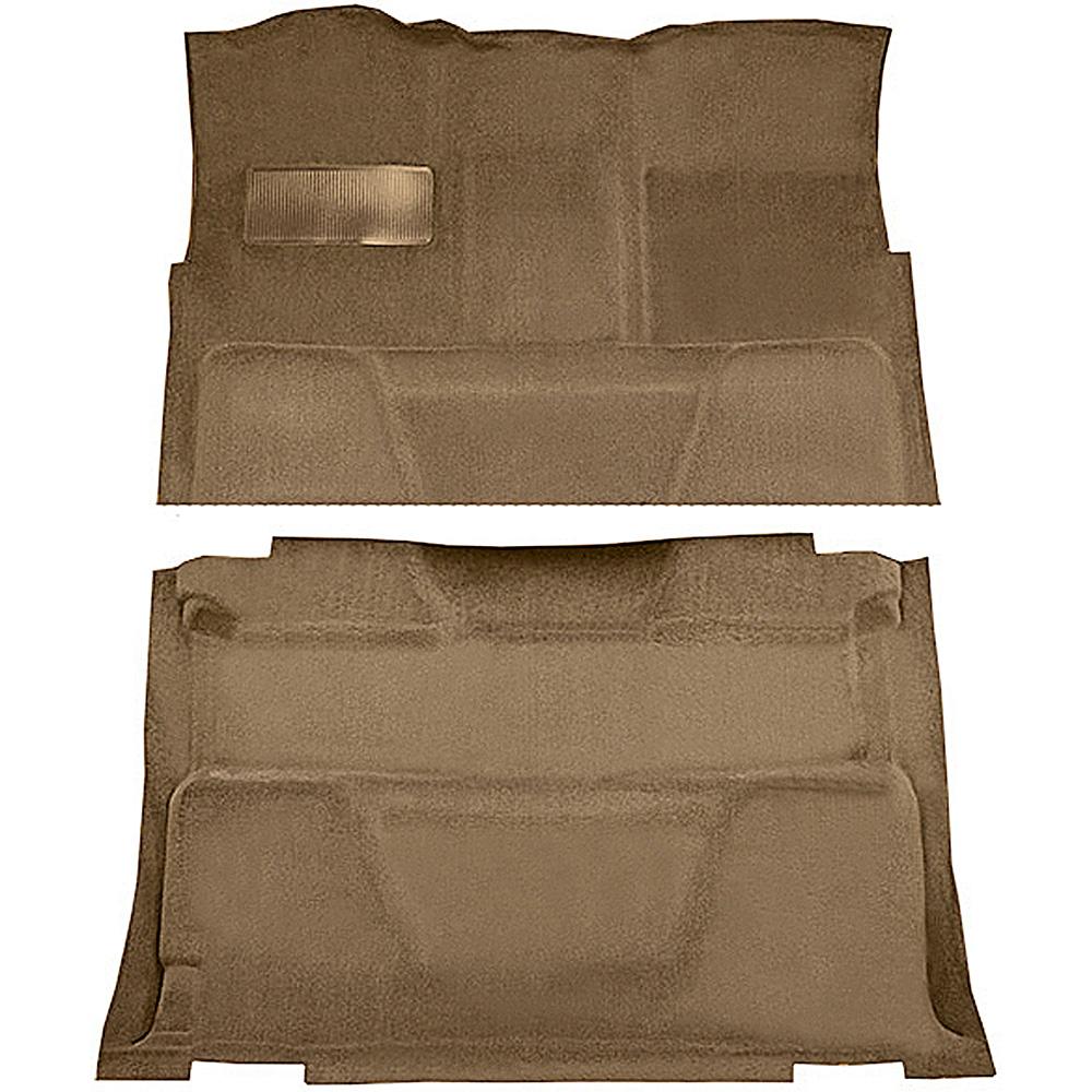 1974-80 Chevrolet, GMC Pickup Crew Cab Molded Carpet Kit Cut Pile Standard Backing Column Shift Automatic or 3-Speed Manual Low Hump 2WD Saddle