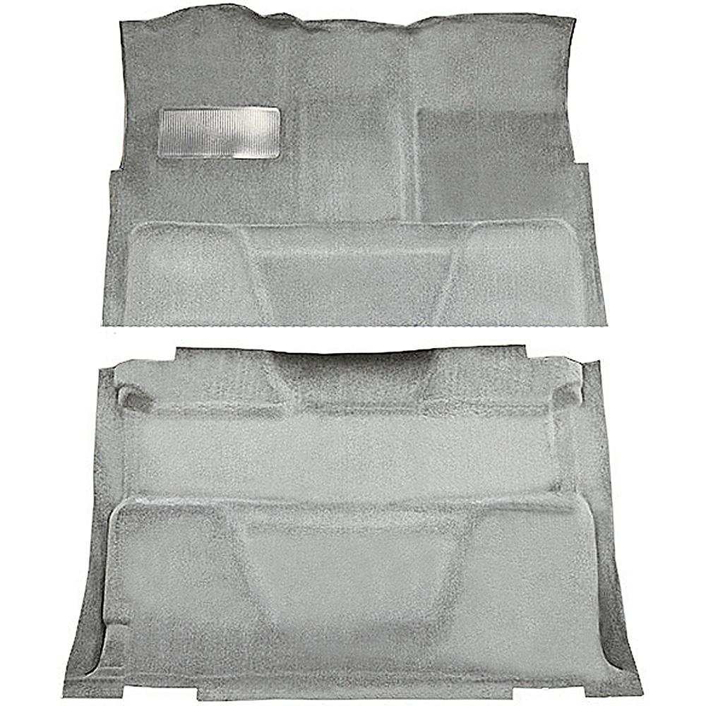 1974-80 Chevrolet, GMC Pickup Crew Cab Molded Carpet Kit Cut Pile Standard Backing Column Shift Automatic or 3-Speed Manual Low Hump 2WD Silver