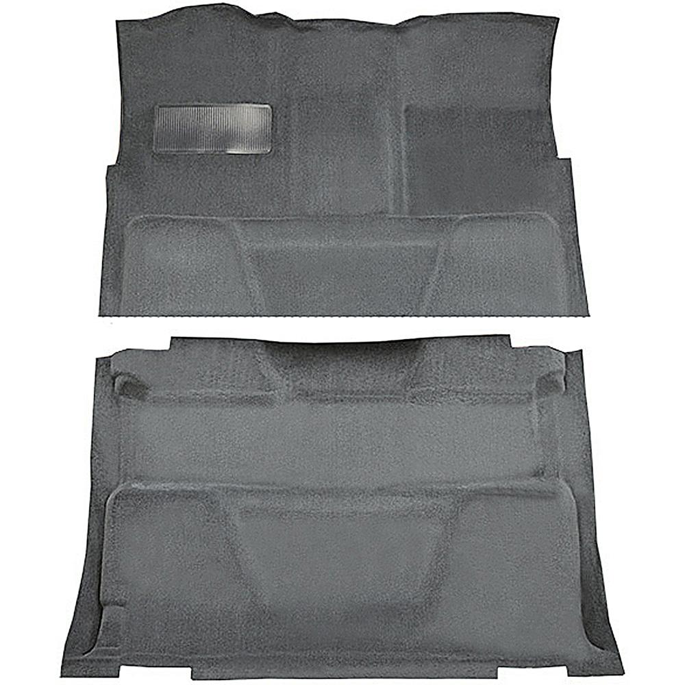 1974-80 Chevrolet, GMC Pickup Crew Cab Molded Carpet Kit Cut Pile Standard Backing Column Shift Automatic or 3-Speed Manual Low Hump 2WD Dark Gray