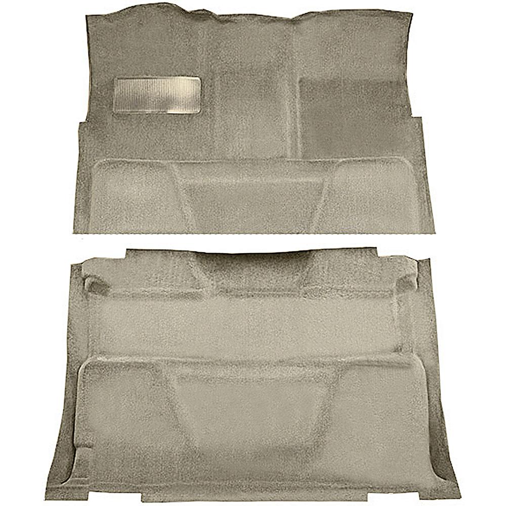 1974-80 Chevrolet, GMC Pickup Crew Cab Molded Carpet Kit Cut Pile Standard Backing Column Shift Automatic or 3-Speed Manual Low Hump 2WD Caramel