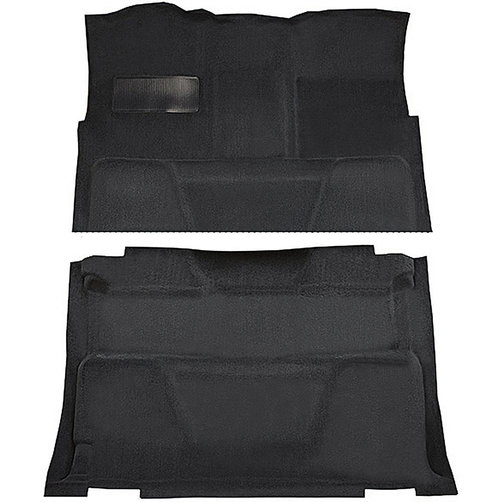 1974-80 Chevrolet, GMC Pickup Crew Cab Molded Carpet Kit Cut Pile Standard Backing Column Shift Automatic or 3-Speed Manual Low Hump 2WD Charcoal