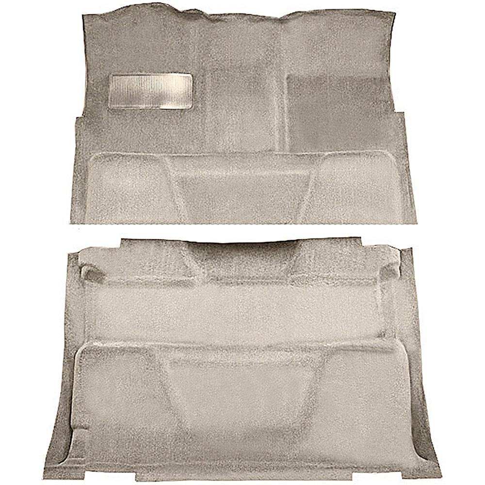1974-80 Chevrolet, GMC Pickup Crew Cab Molded Carpet Kit Cut Pile Standard Backing Column Shift Automatic or 3-Speed Manual Low Hump 2WD Silver