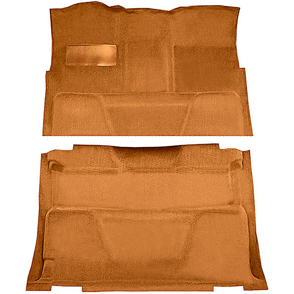 1974-80 Chevrolet, GMC Pickup Crew Cab Molded Carpet Kit Cut Pile Standard Backing Column Shift Automatic or 3-Speed Manual Low Hump 2WD Mandrin Orange