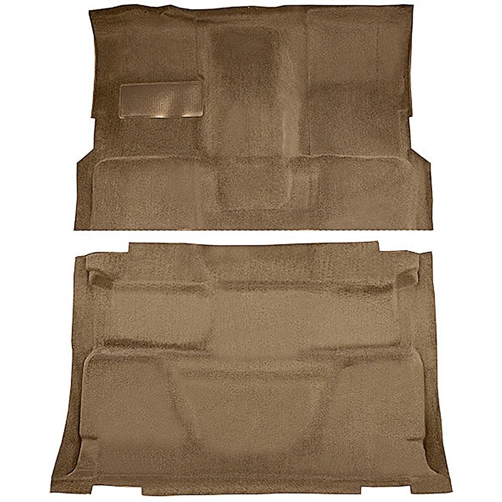 1974-80 Chevrolet, GMC Pickup Crew Cab Molded Carpet Set Cut Pile Standard Backing Column Shift TH400 High Hump 2WD Saddle