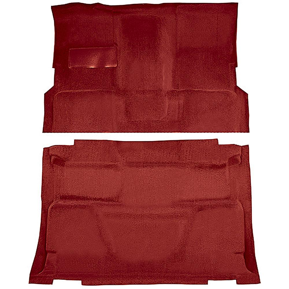 1974-80 Chevrolet, GMC Pickup Crew Cab Molded Carpet Set Cut Pile Standard Backing Column Shift TH400 High Hump 2WD Oxblood