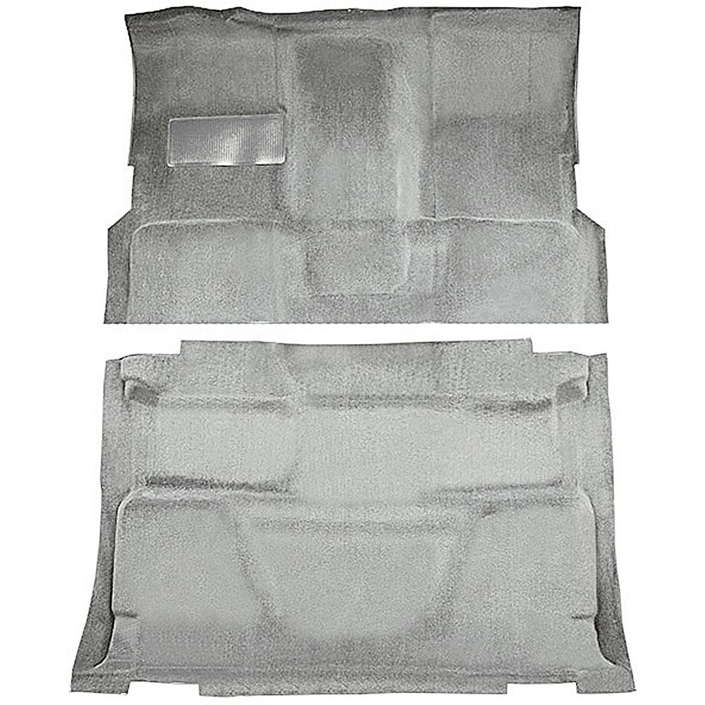 1974-80 Chevrolet, GMC Pickup Crew Cab Molded Carpet Set Cut Pile Standard Backing Column Shift TH400 High Hump 2WD Silver
