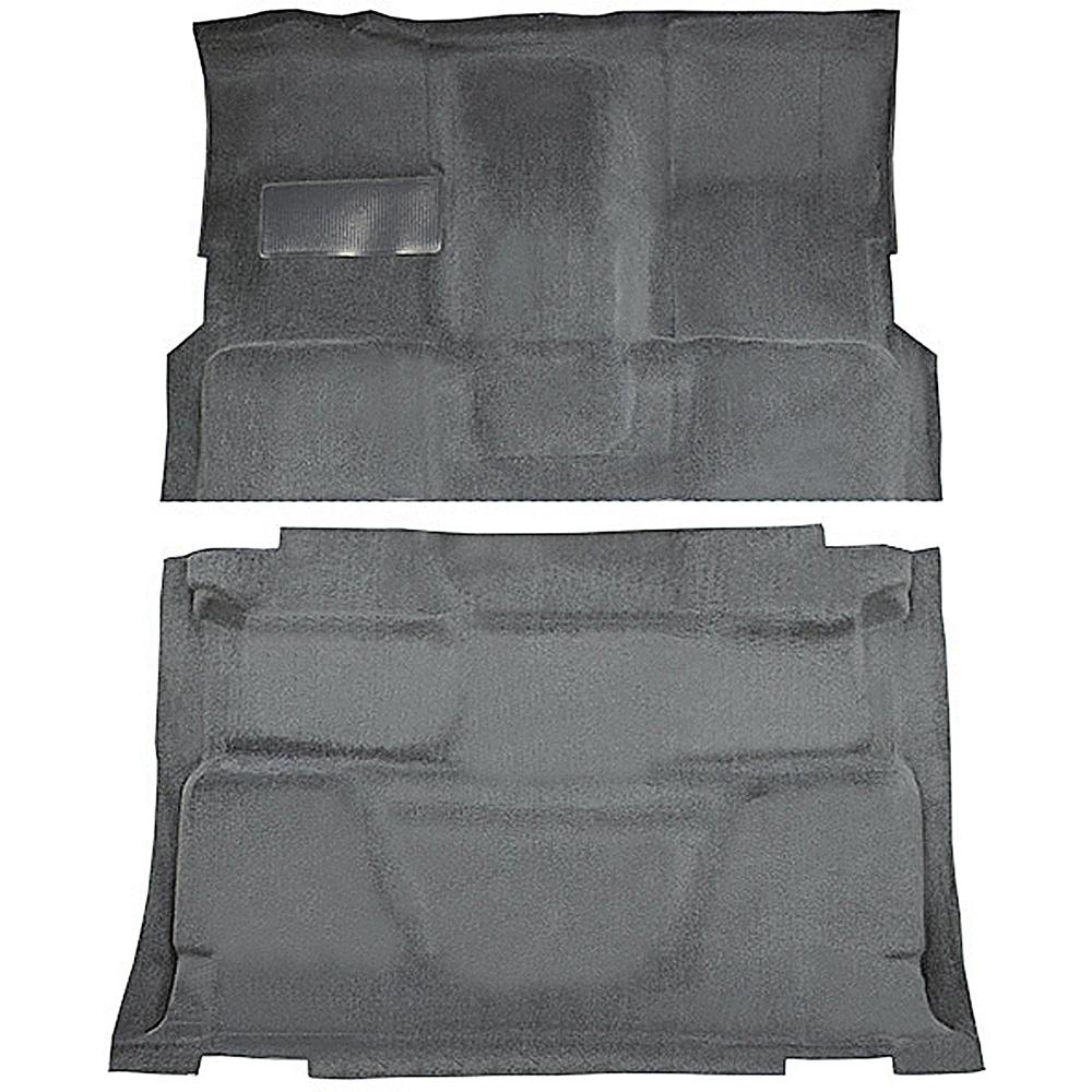 1974-80 Chevrolet, GMC Pickup Crew Cab Molded Carpet Set Cut Pile Standard Backing Column Shift TH400 High Hump 2WD Dark Gray