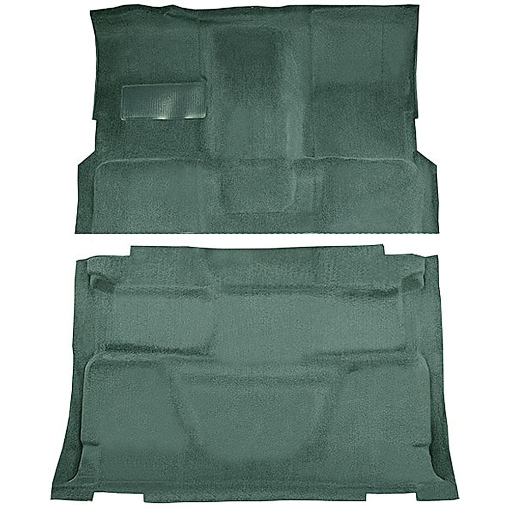1974-80 Chevrolet, GMC Pickup Crew Cab Molded Carpet Set Cut Pile Standard Backing Column Shift TH400 High Hump 2WD Light Jade Green