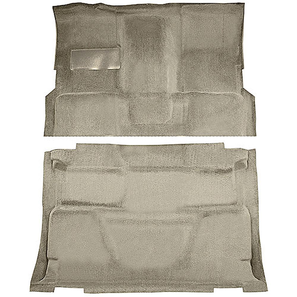1974-80 Chevrolet, GMC Pickup Crew Cab Molded Carpet Set Cut Pile Standard Backing Column Shift TH400 High Hump 2WD Caramel