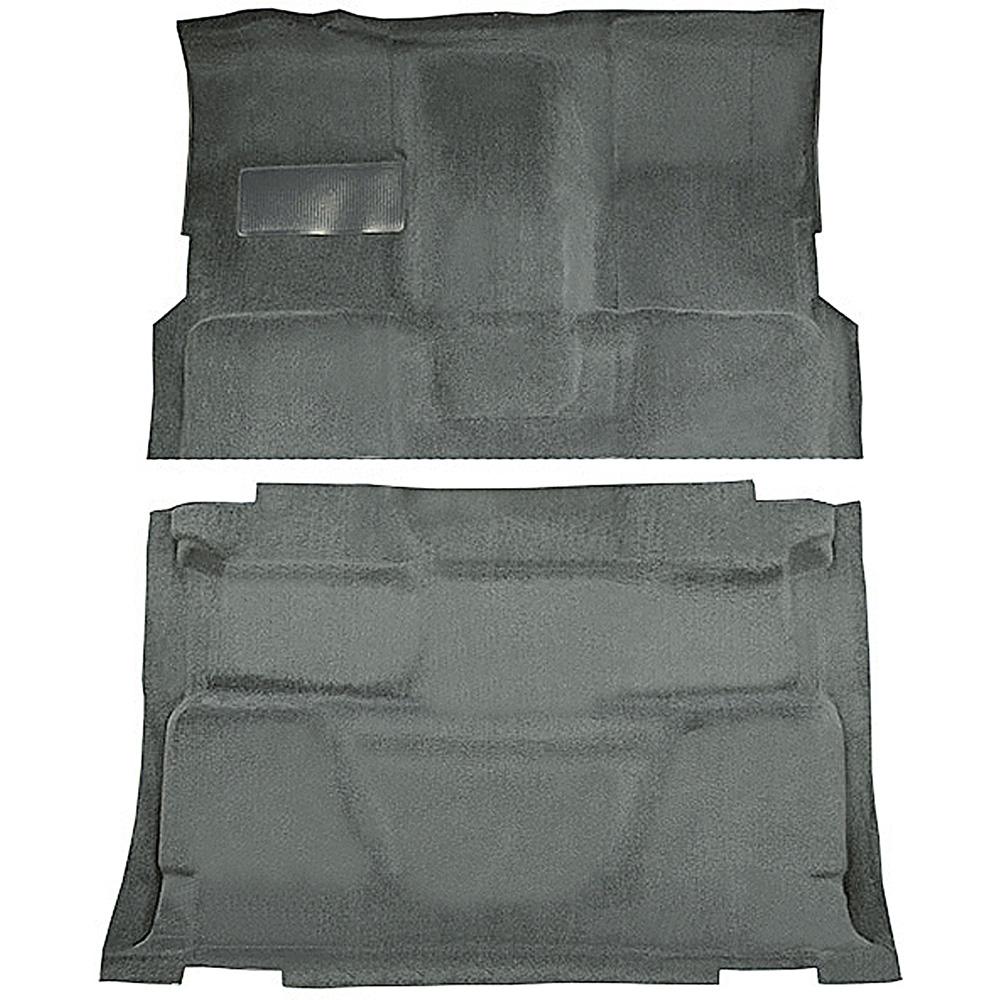 1974-80 Chevrolet, GMC Pickup Crew Cab Molded Carpet Set Cut Pile Standard Backing Column Shift TH400 High Hump 2WD Dove Gray