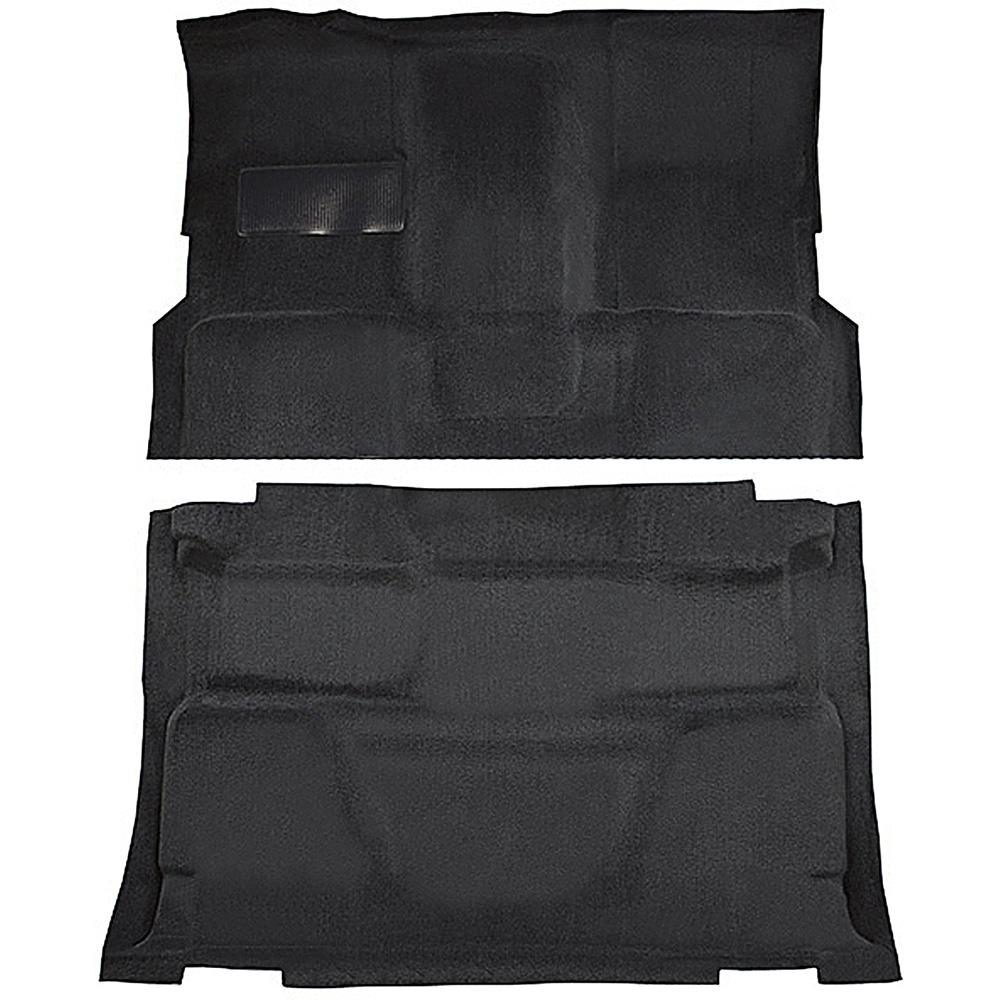1974-80 Chevrolet, GMC Pickup Crew Cab Molded Carpet Set Cut Pile Standard Backing Column Shift TH400 High Hump 2WD Charcoal