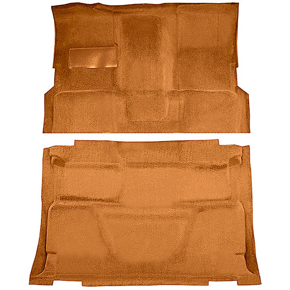 1974-80 Chevrolet, GMC Pickup Crew Cab Molded Carpet Set Cut Pile Standard Backing Column Shift TH400 High Hump 2WD Mandrin Orange