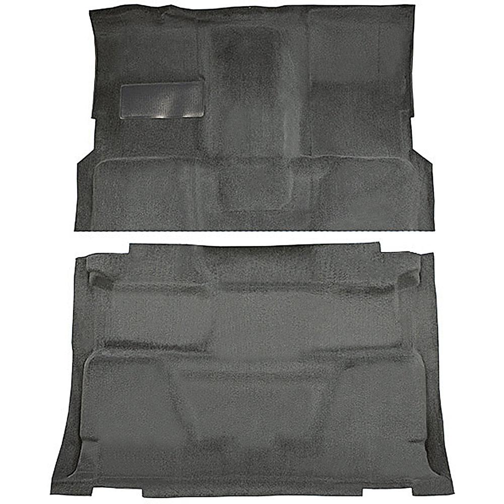 1973-74 Chevrolet, GMC Pickup Crew Cab Molded Carpet Set Loop Standard Backing Column & Floor Shift 4-Speed 4WD Gunmetal Gray