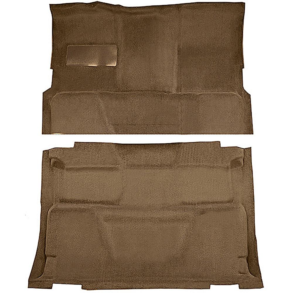 1974-80 Chevrolet, GMC Pickup Crew Cab Molded Carpet Set Cut Pile Standard Backing Floor Shift 4-Speed High Hump 2WD Saddle