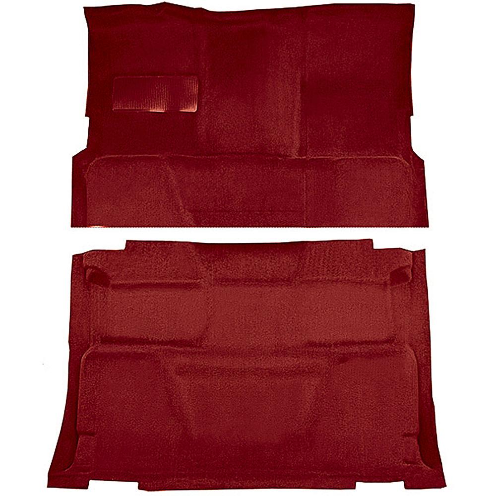 1974-80 Chevrolet, GMC Pickup Crew Cab Molded Carpet Set Cut Pile Standard Backing Floor Shift 4-Speed High Hump 2WD Oxblood