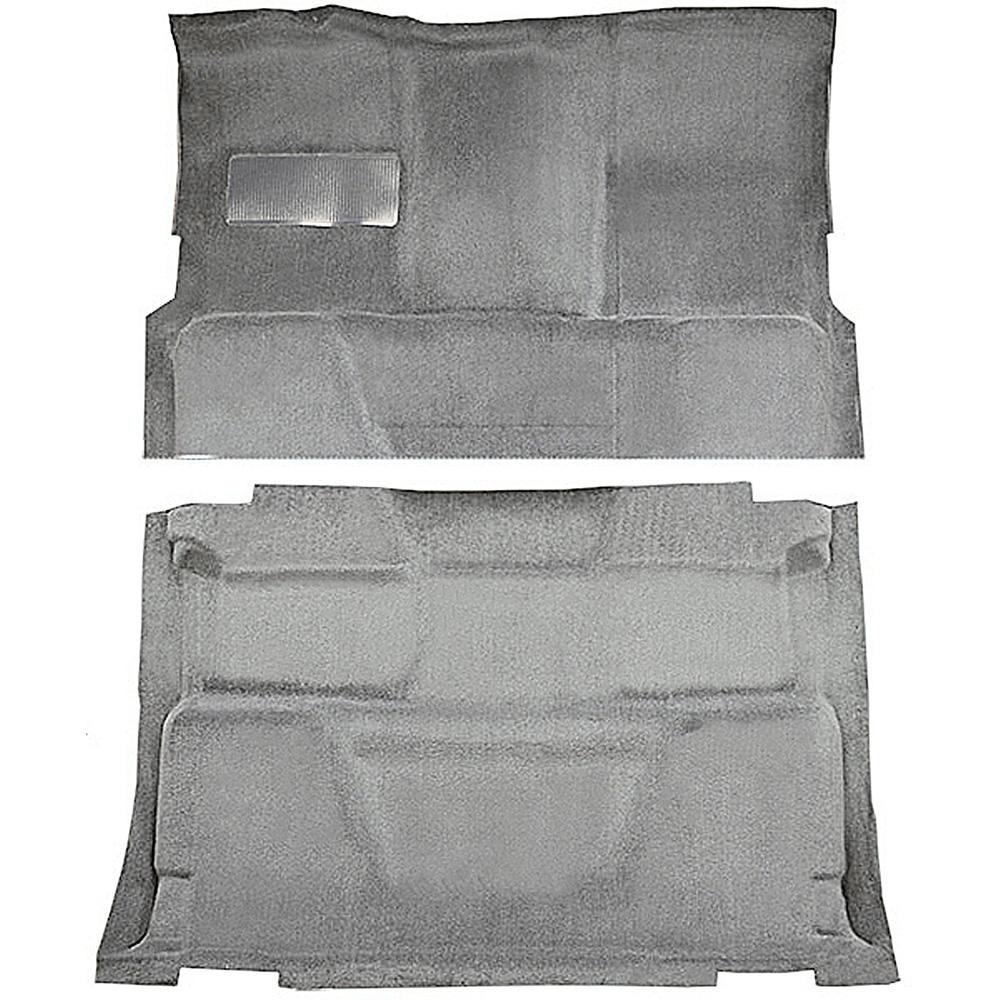 1974-80 Chevrolet, GMC Pickup Crew Cab Molded Carpet Set Cut Pile Standard Backing Floor Shift 4-Speed High Hump 2WD Silver