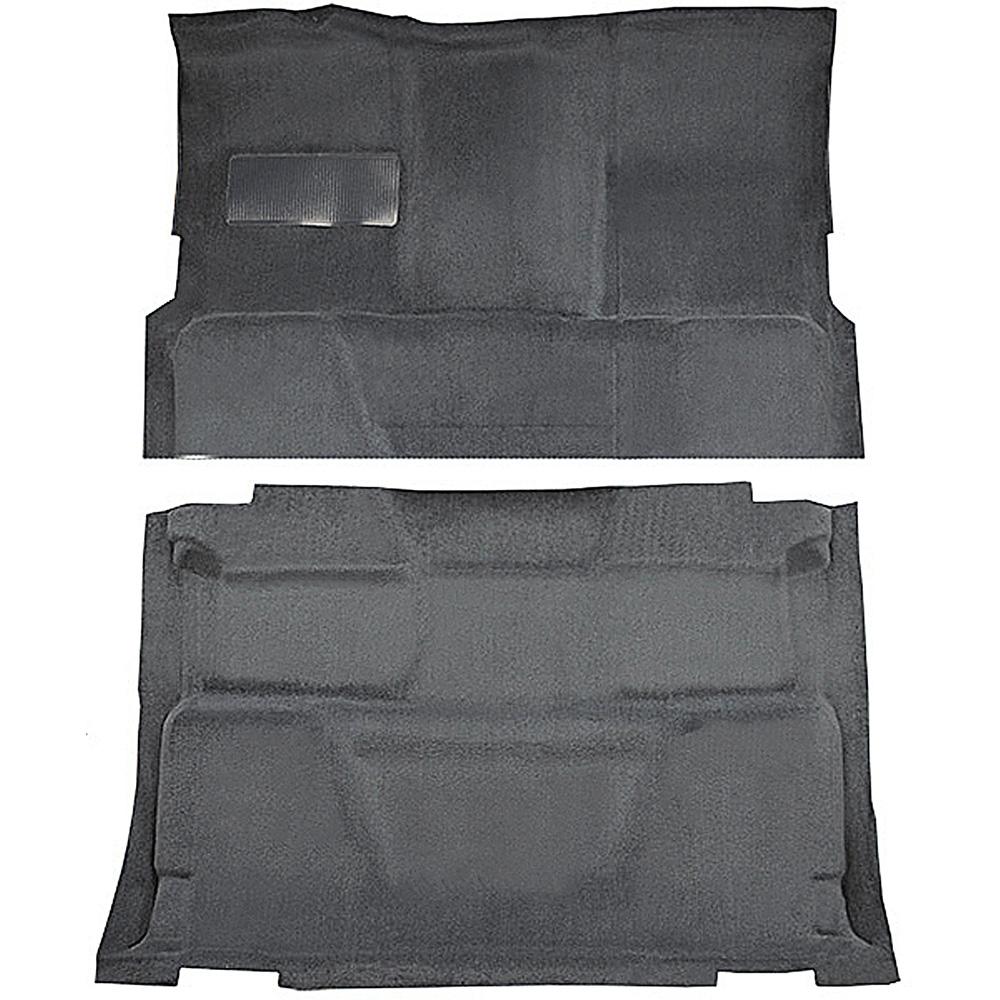 1974-80 Chevrolet, GMC Pickup Crew Cab Molded Carpet Set Cut Pile Standard Backing Floor Shift 4-Speed High Hump 2WD Dark Gray