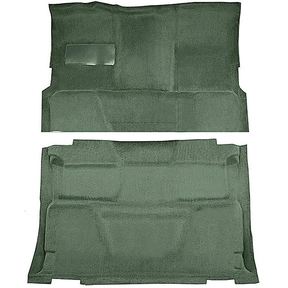 1974-80 Chevrolet, GMC Pickup Crew Cab Molded Carpet Set Cut Pile Standard Backing Floor Shift 4-Speed High Hump 2WD Willow Green
