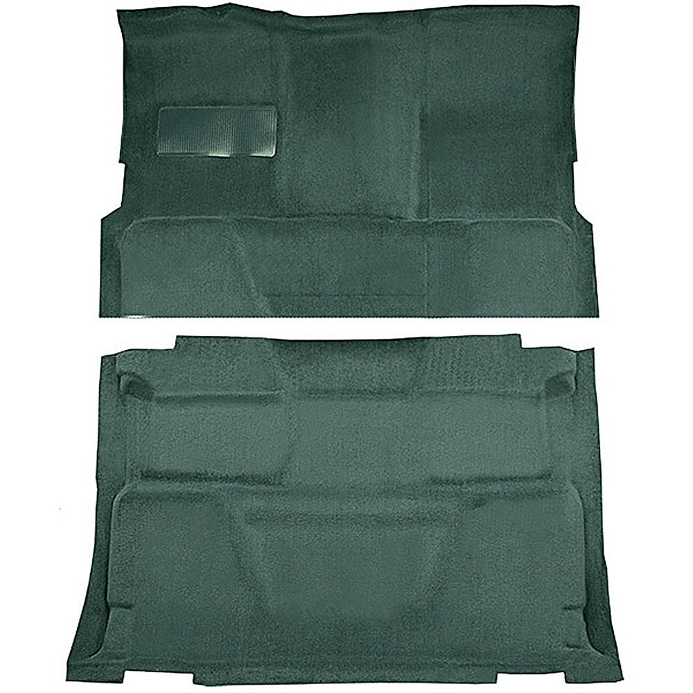 1974-80 Chevrolet, GMC Pickup Crew Cab Molded Carpet Set Cut Pile Standard Backing Floor Shift 4-Speed High Hump 2WD Light Jade Green