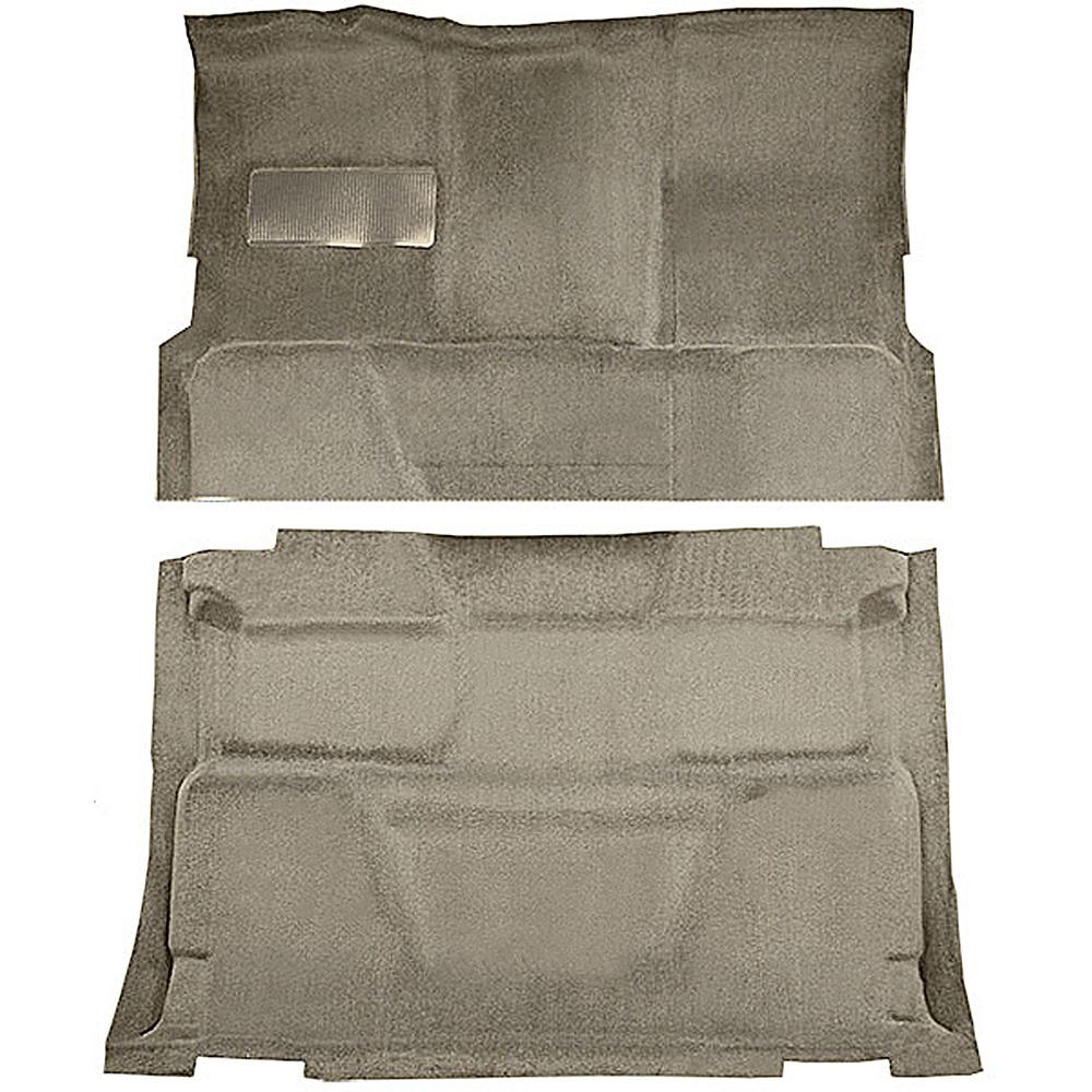 1974-80 Chevrolet, GMC Pickup Crew Cab Molded Carpet Set Cut Pile Standard Backing Floor Shift 4-Speed High Hump 2WD Caramel