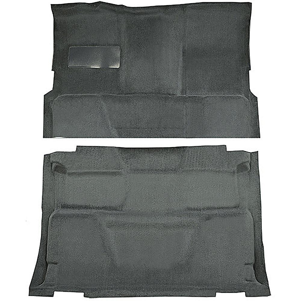 1974-80 Chevrolet, GMC Pickup Crew Cab Molded Carpet Set Cut Pile Standard Backing Floor Shift 4-Speed High Hump 2WD Dove Gray