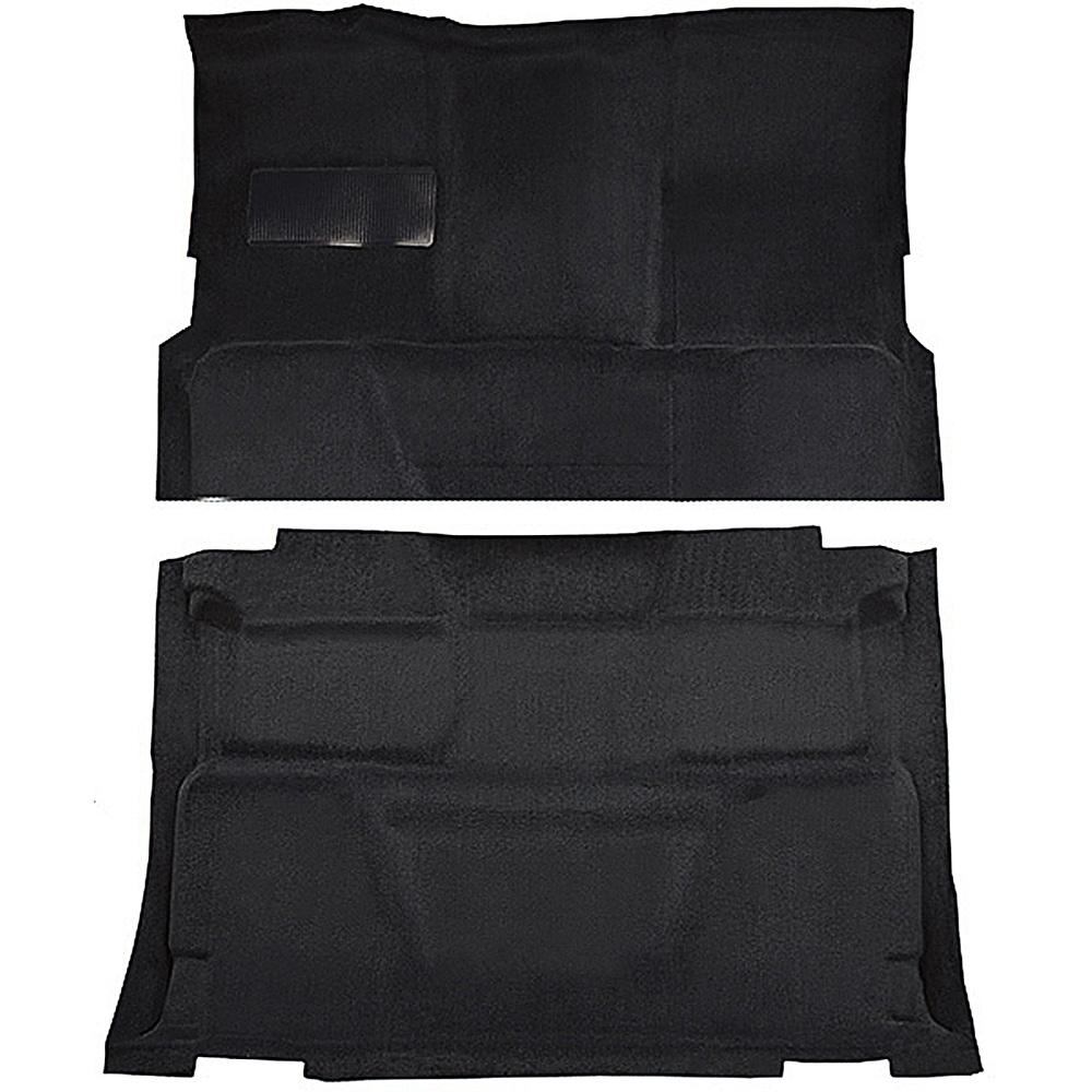 1974-80 Chevrolet, GMC Pickup Crew Cab Molded Carpet Set Cut Pile Standard Backing Floor Shift 4-Speed High Hump 2WD Charcoal